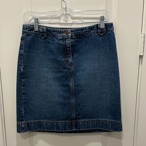 LOFT Dark Blue Denim Mini Skirt